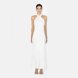 GALVAN LONDON Bridal Cropped Pandora Bias Cut Dress Size 34 NWT